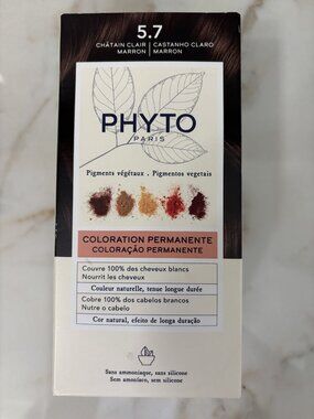 Phyto PhytoColor Permanent Color Botanical Pigments Kit 5.7 Light Chestnut Brown